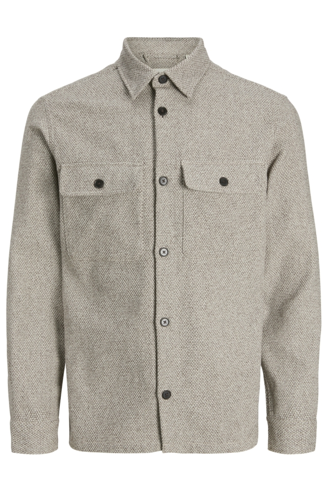 JPRRAYLE MELANGE SOLID L/S OVERSHIRT 12286840 Ermine